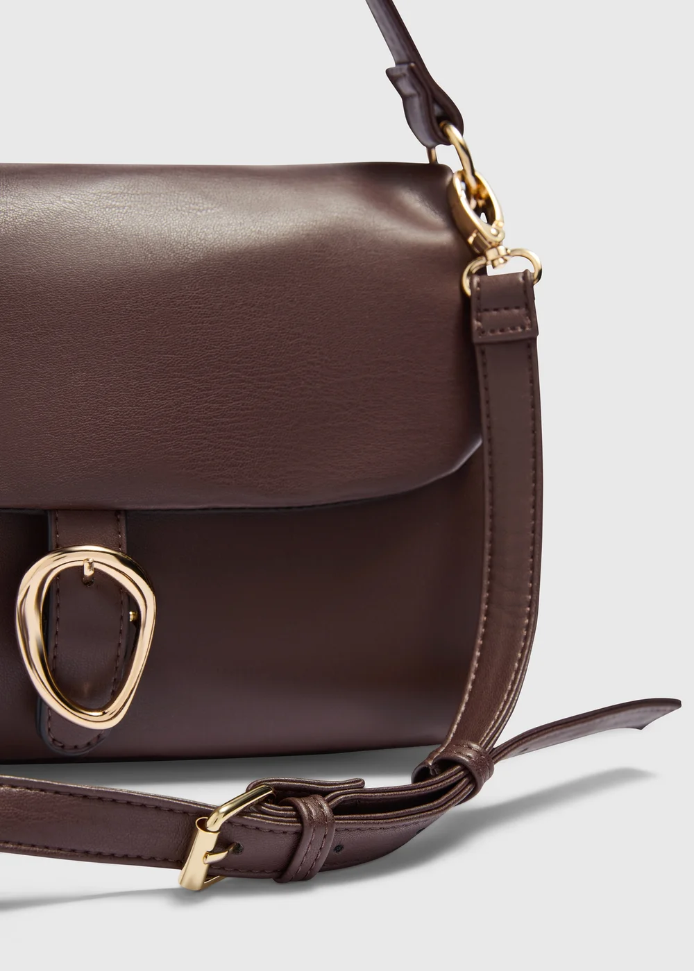 Brown Buckle Handbag - One Size Image 2