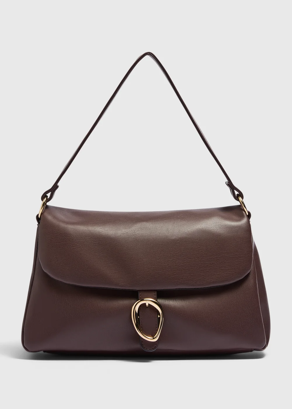 Brown Buckle Handbag - One Size Image 1