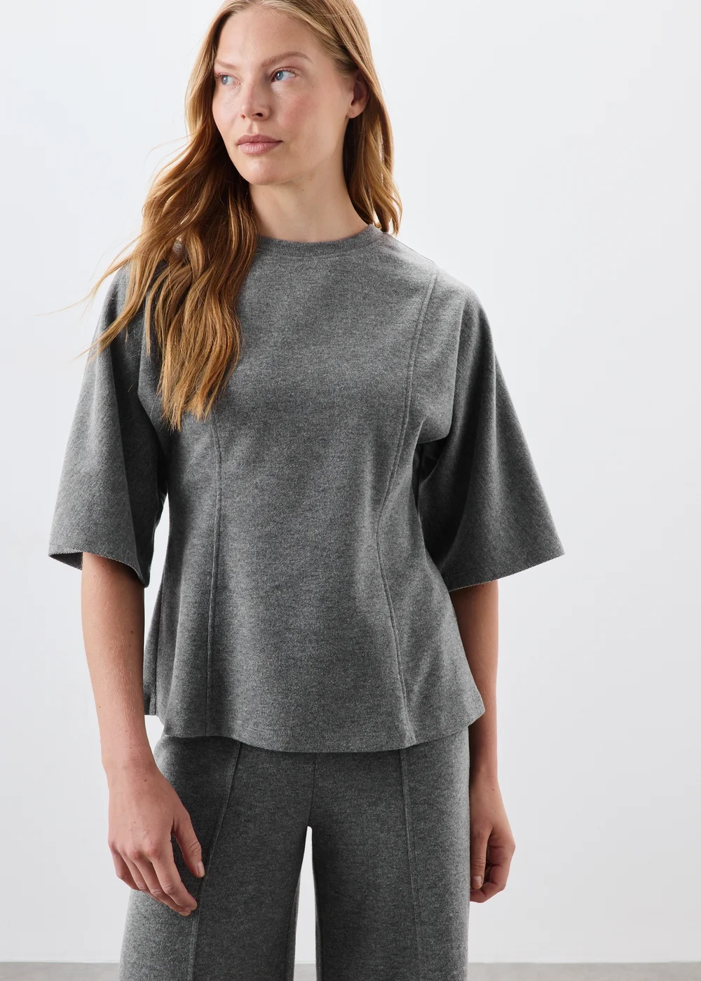 Grey Soft Touch Kimono T-Shirt - 8 Image 1