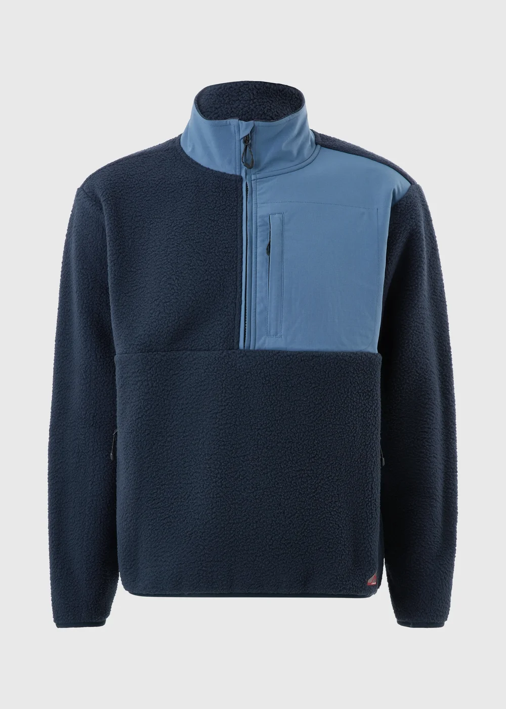 Navy Panel Half Zip Fleece - S Image 1