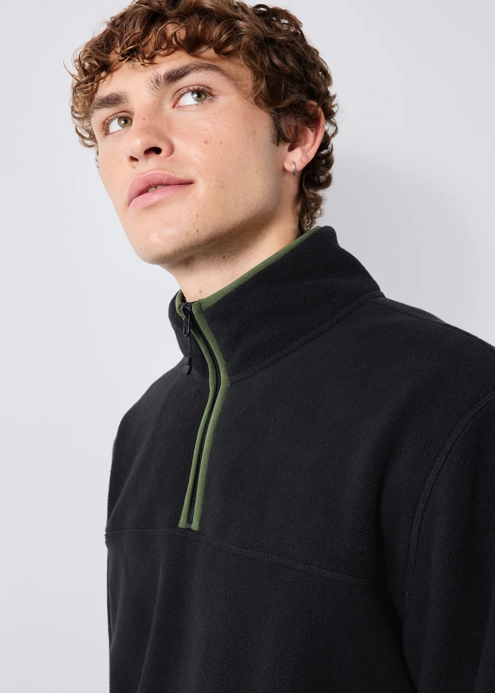 Black Half Zip Fleece - S Image 2