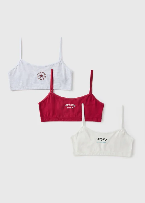 3 Pack Red Preppy Crop Tops (6-14yrs) - 14 Yrs Image 1
