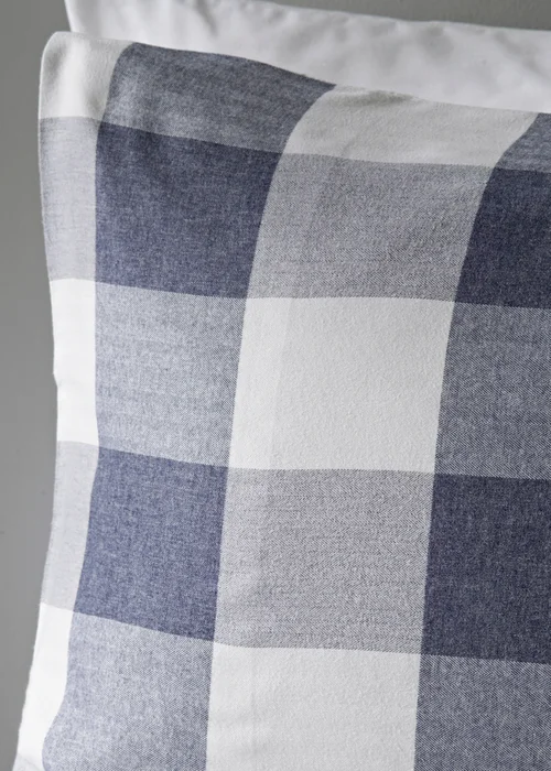 Blue Checked Woven Duvet Set - Super king Image 2