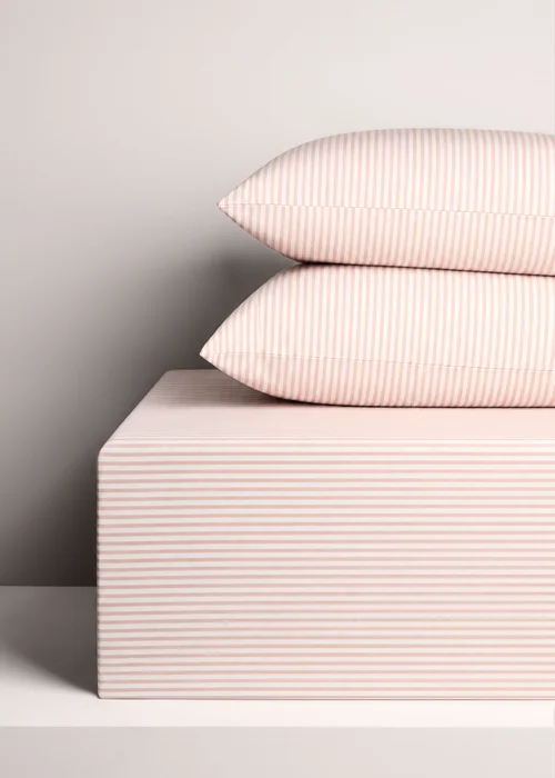 Pink Cotton Stripe Sheet Bundle - Single Image 1