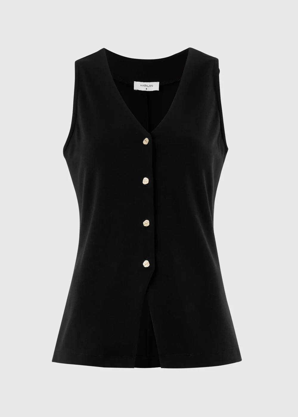 Black V-Neck Button Co-Ord Waistcoat - 8 Image 4