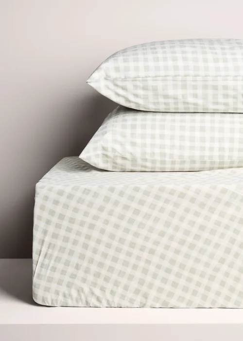 Green Gingham Cotton Sheet Bundle - Single Image 1