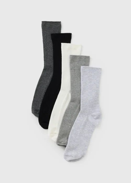 5 Pack Ribbed Socks - One Size Image 1