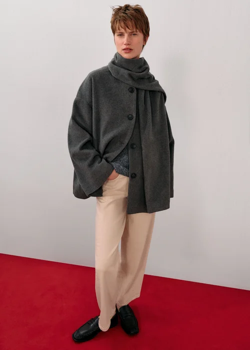 Grey Scarf Coat - S Image 2