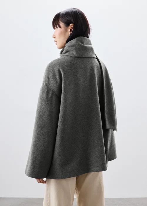 Grey Scarf Coat - S Image 3