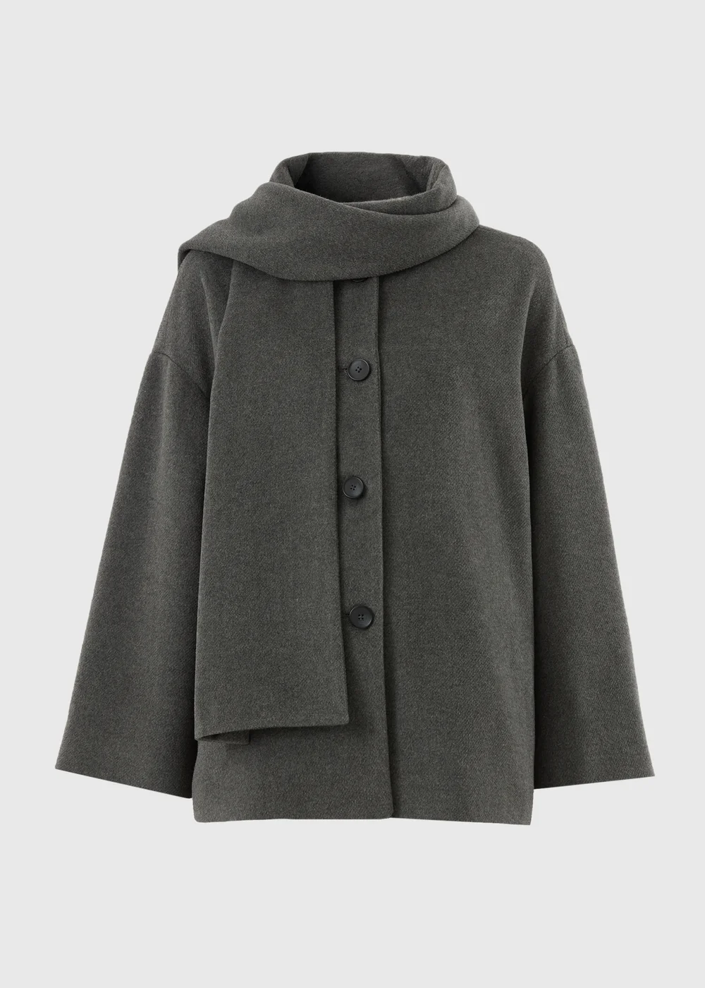 Grey Scarf Coat - S Image 4
