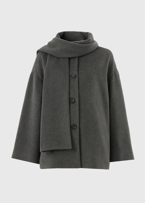 Grey Scarf Coat - S Image 4