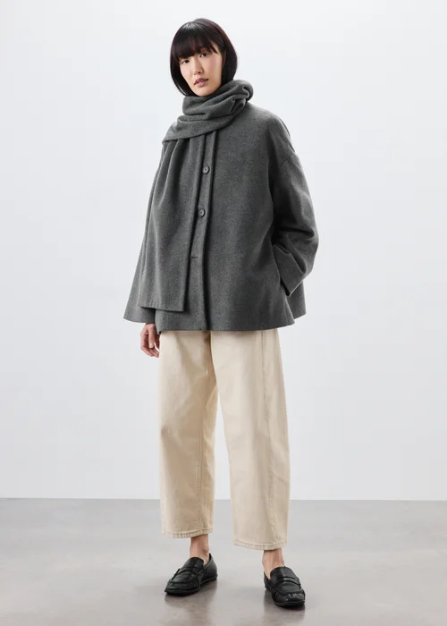 Grey Scarf Coat - S Image 5