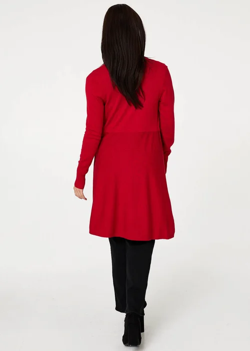 Izabel London Red Open Front Longline Relaxed Cardigan - 10 Image 2