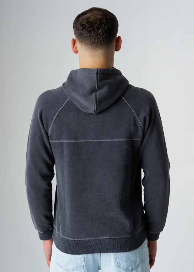 Influence Black Cotton Blend Acid Wash Hoody