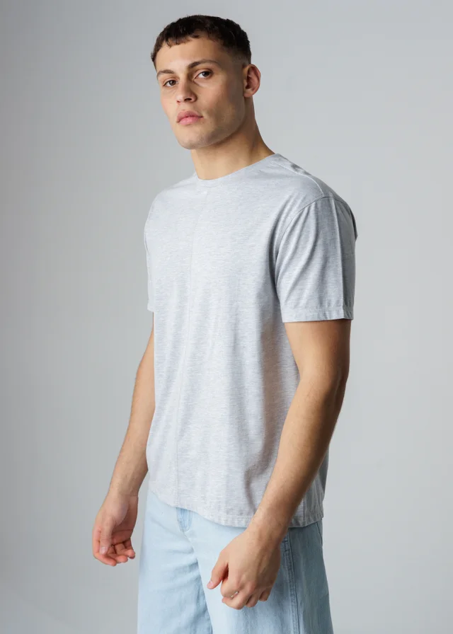 Influence Grey Cotton Crew Neck Short Sleeve T-Shirt
