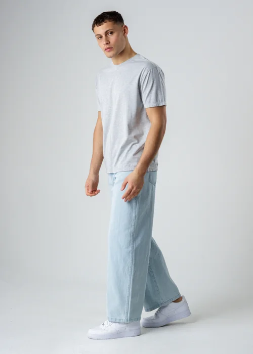 Influence Grey Cotton Crew Neck Short Sleeve T-Shirt - L Image 3