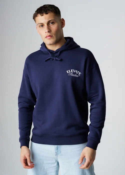Influence Navy Cotton Blend Graphic Hoody - XL Image 1