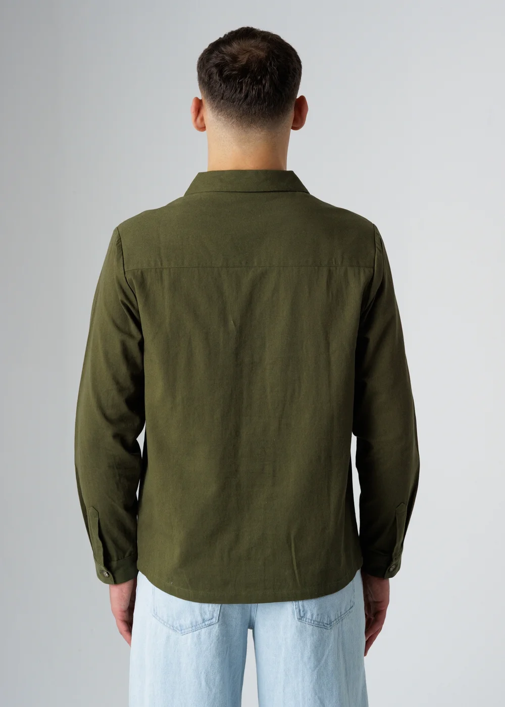 Influence Khaki Cotton Utilitarian-Style Revere Collar Long Sleeve Button Shirt - XL Image 2