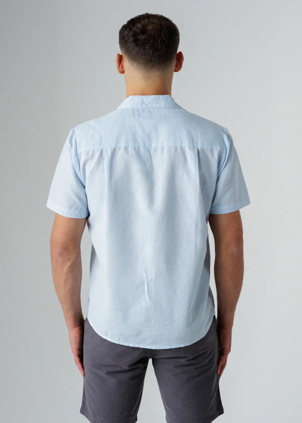Influence Blue Relaxed Collar Chest Pocket Short Sleeve Shirt - S Image 2