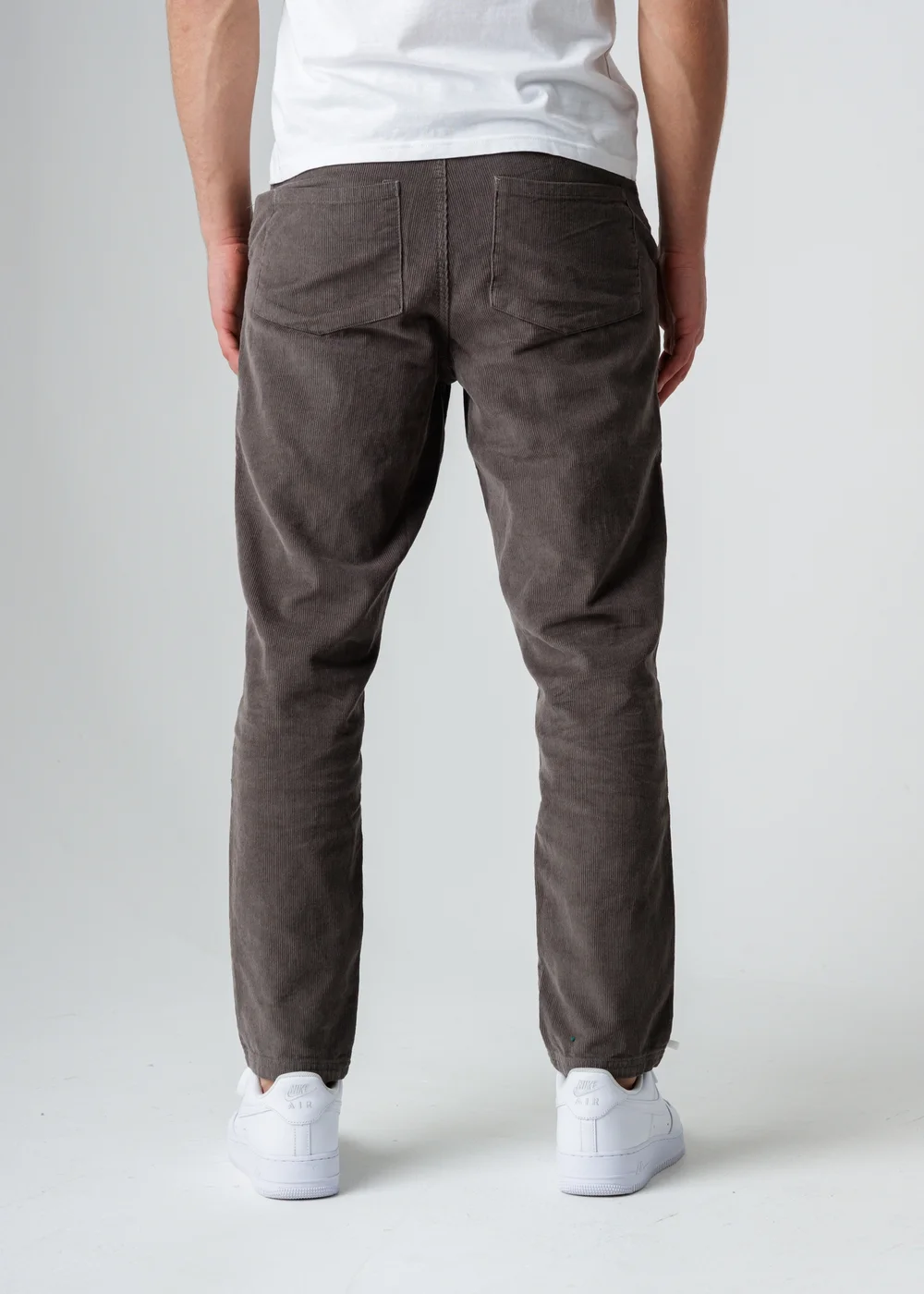 Influence Grey Cotton Cord Straight Leg Trousers - L Image 2