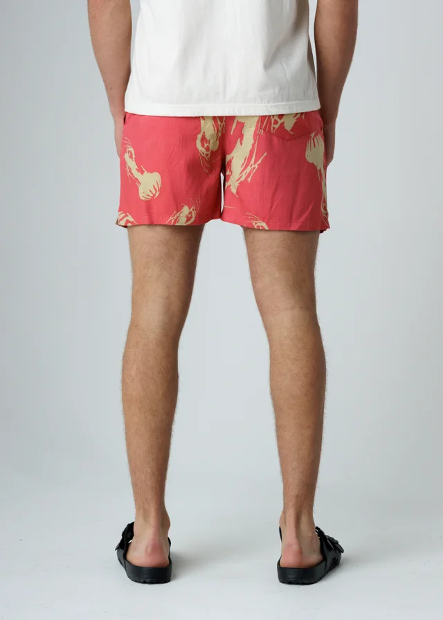 Influence Red Jellyfish Print Elasticated Shorts