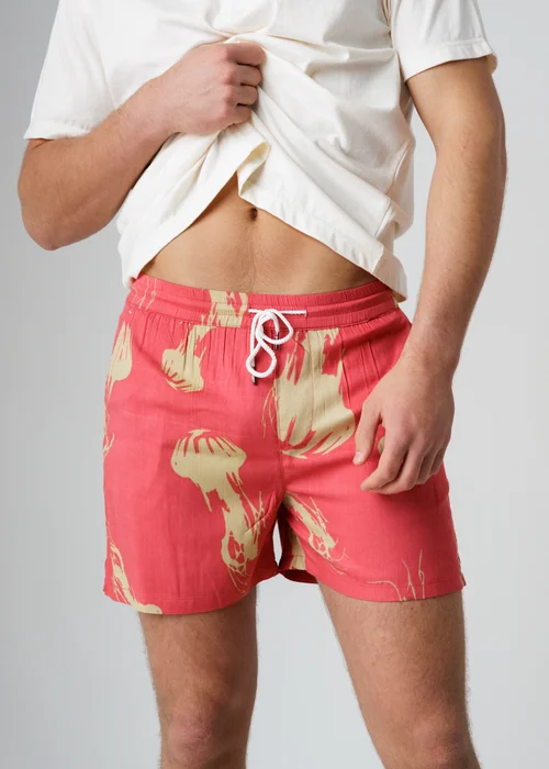 Influence Red Jellyfish Print Elasticated Shorts - XL Image 3