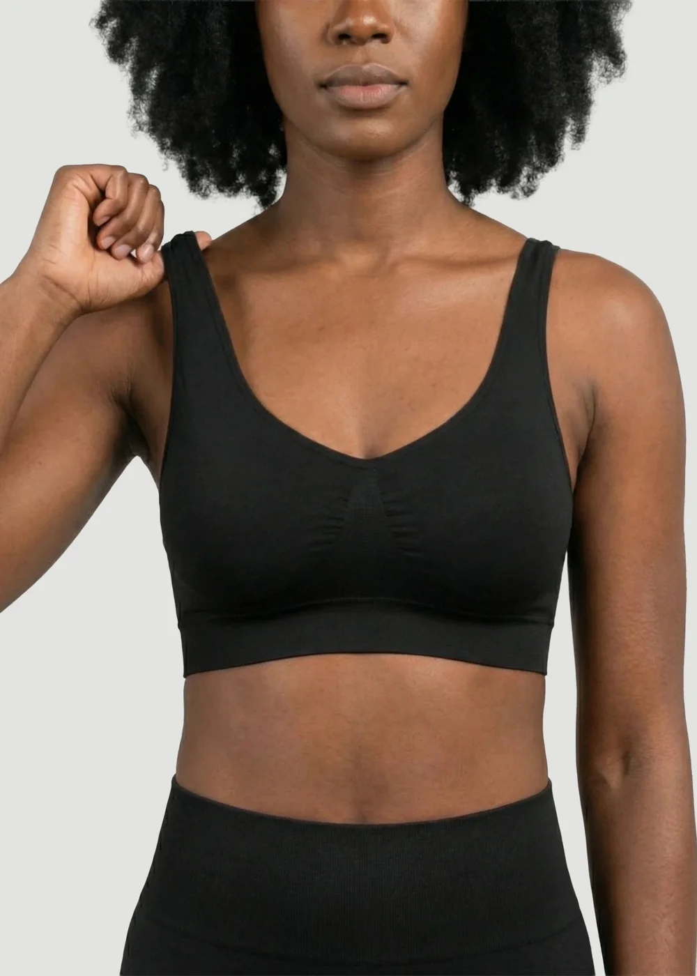 Conturve Black Daily Comfort Throw On Wirefree Bra - 5XL Image 1
