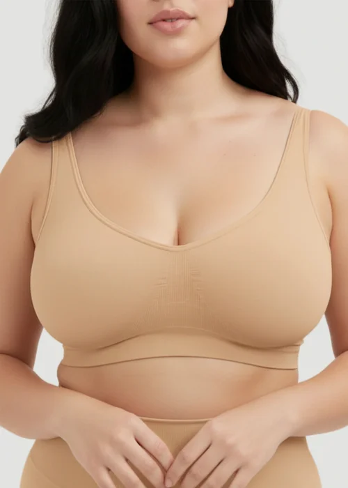 Conturve Beige Daily Comfort Throw-on Wirefree Bra - M Image 1