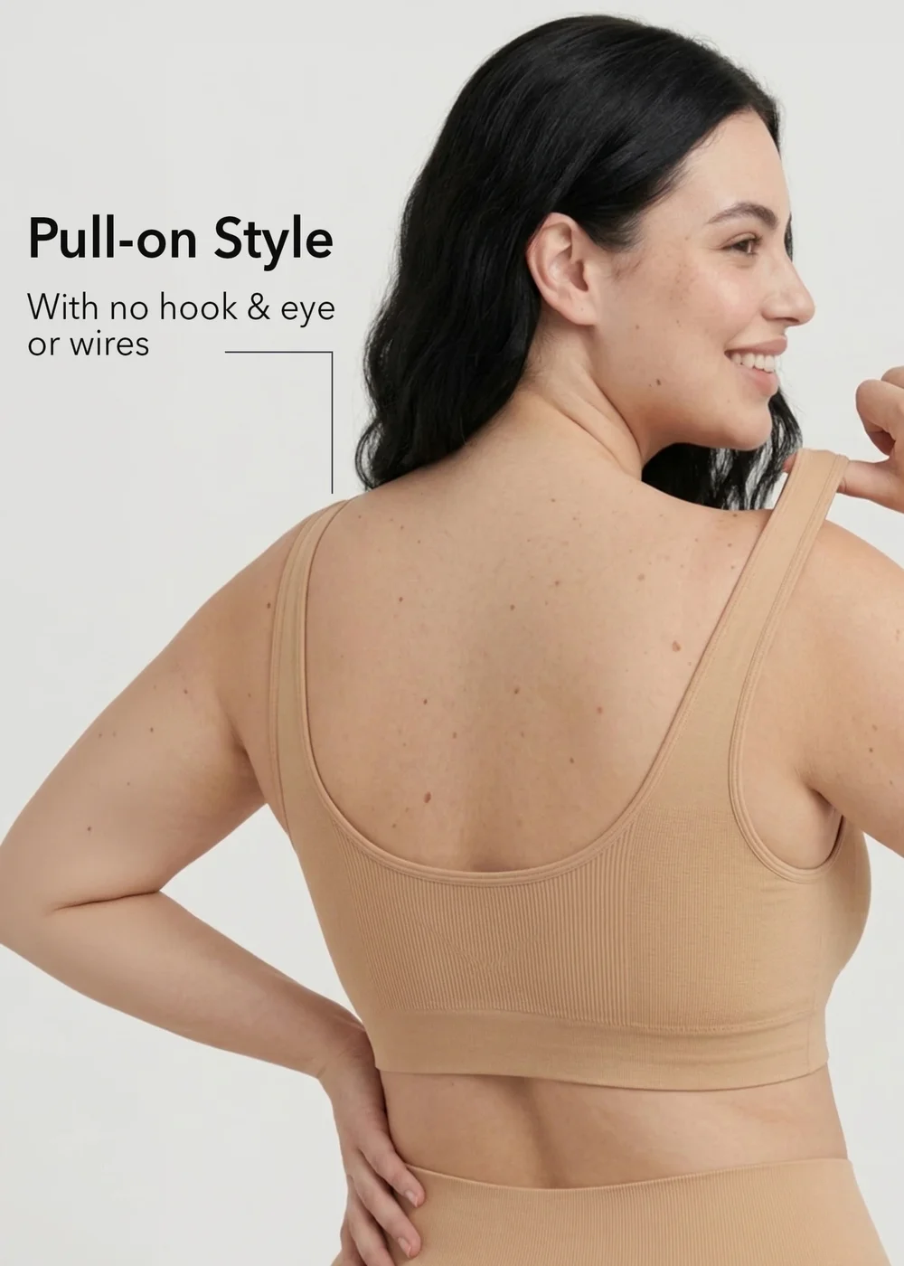 Conturve Beige Daily Comfort Throw-on Wirefree Bra - M Image 2