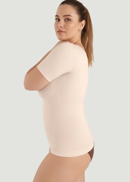 Conturve Beige Short-Sleeve Shaping Smoothing Top - 3XL Image 2