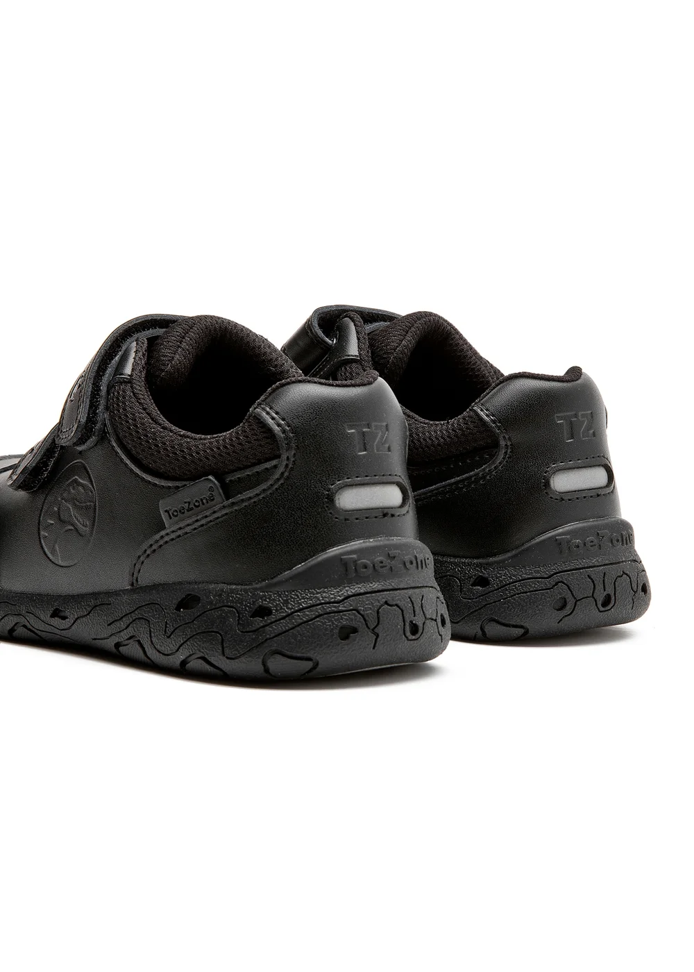 ToeZone Caleb Rubber Rip Tape Black Dinosaur School Shoes (Younger 8 - Older 2) - 11 Infants Image 6