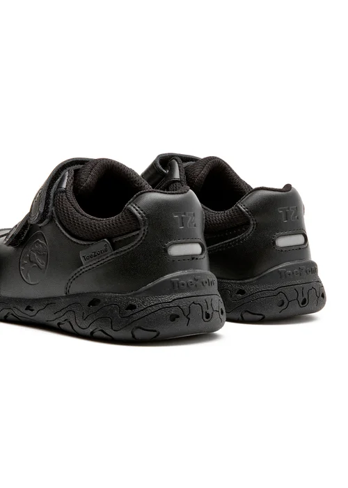 ToeZone Caleb Rubber Rip Tape Black Dinosaur School Shoes (Younger 8 - Older 2) - 11 Infants Image 6
