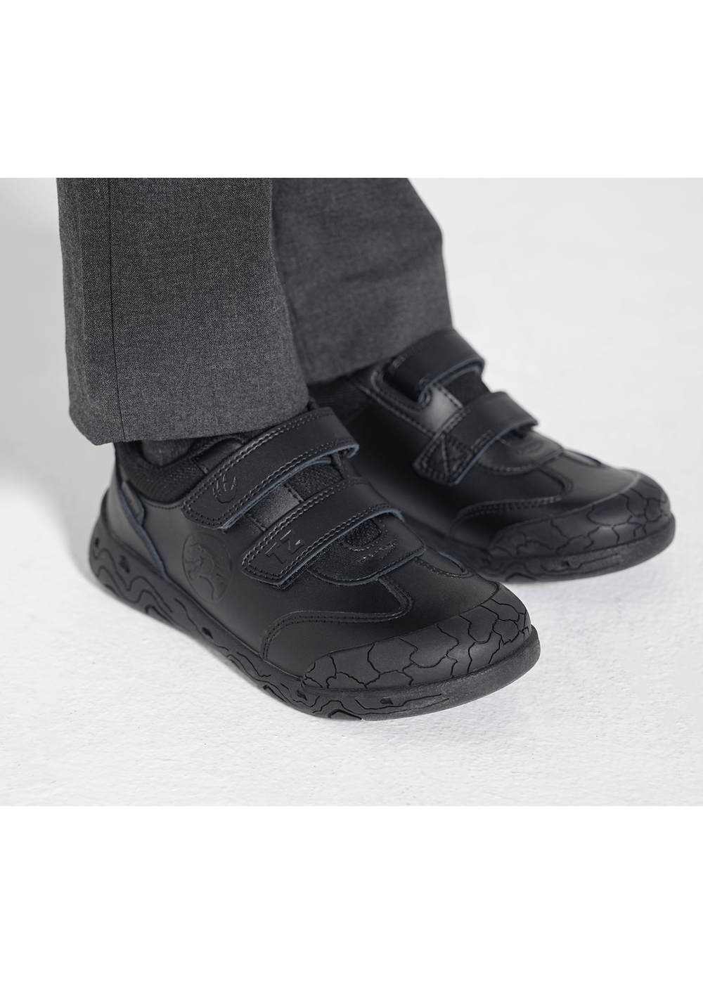 ToeZone Caleb Rubber Rip Tape Black Dinosaur School Shoes (Younger 8 - Older 2) - 11 Infants Image 5