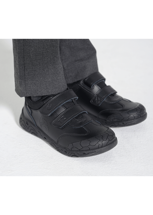 ToeZone Caleb Rubber Rip Tape Black Dinosaur School Shoes (Younger 8 - Older 2) - 11 Infants Image 5