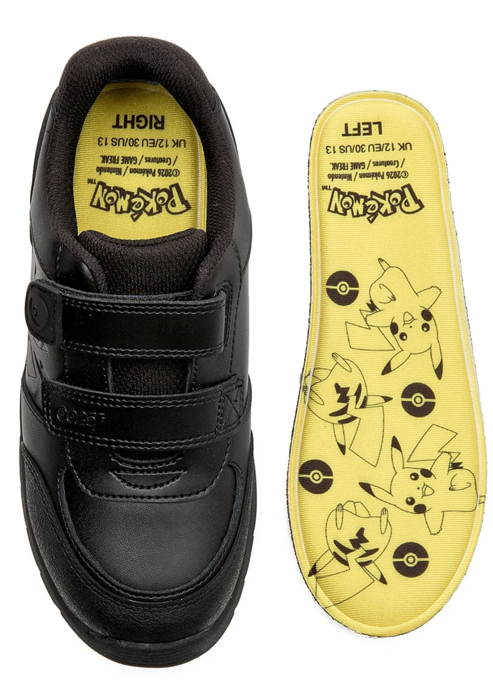 ToeZone Pokemon Character Black Rip Tape School Shoes (Younger 8 - Older 2) - 9 Infants Image 5