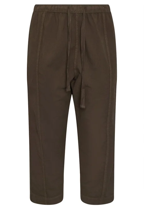 Yours Curve Chocolate Brown Cool Cotton Barrel Leg Trousers - 22-24 Image 5