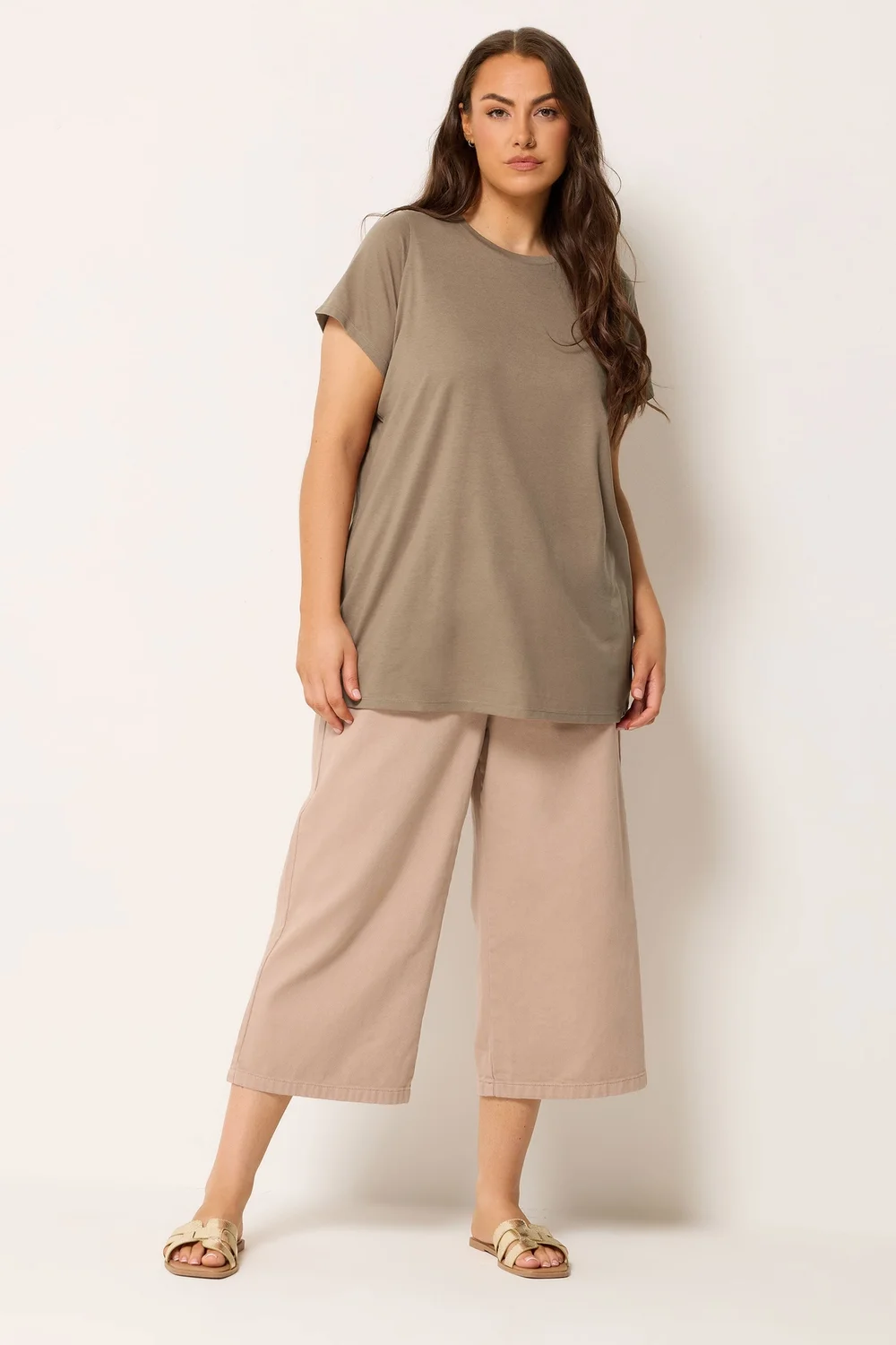 Yours 3 Pack Curve Mocha Brown & Pink Core T-Shirts - 16 Image 4