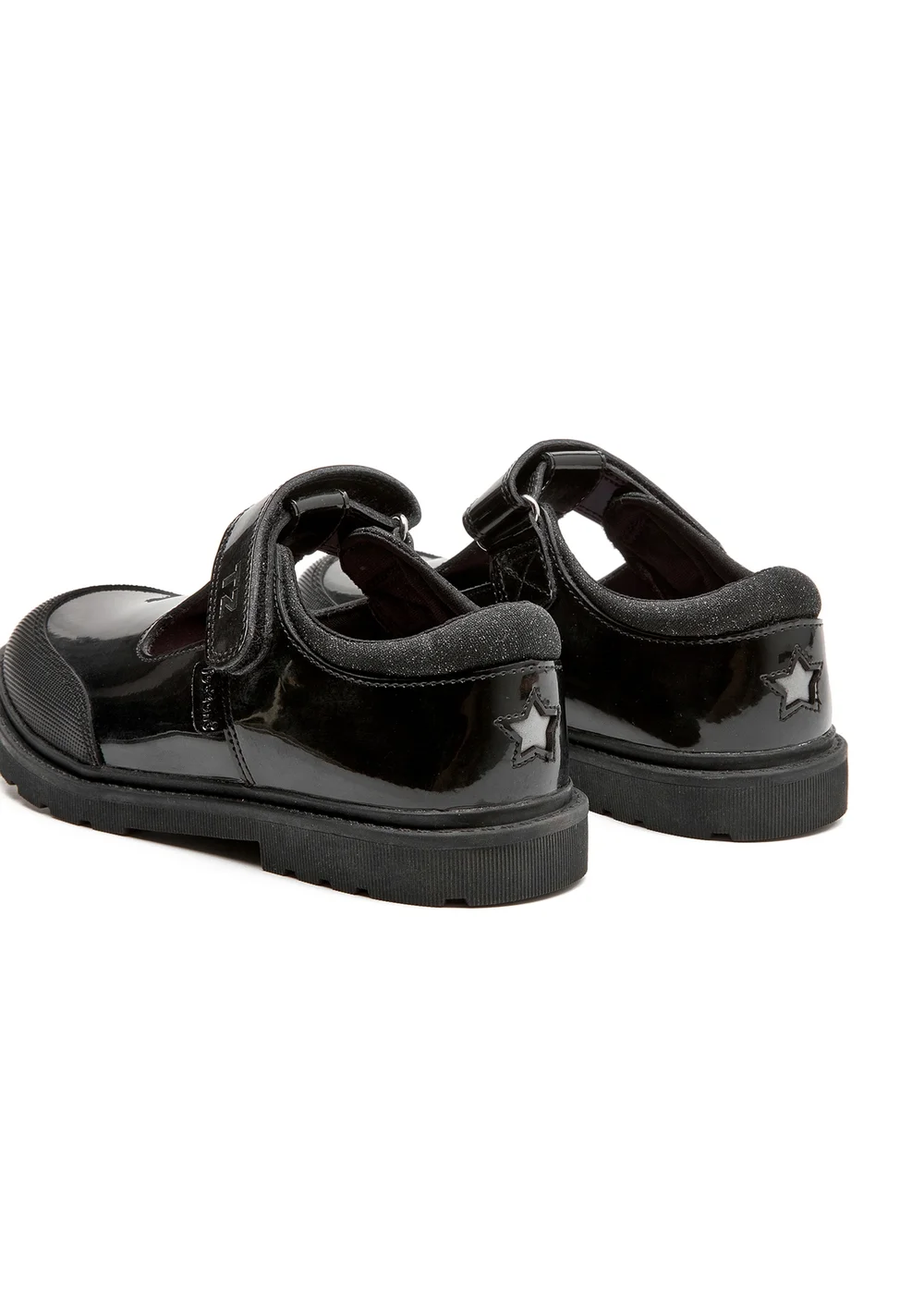 ToeZone Ava Black Patent Leather Bumper Rip Tape School Shoes (Younger 8 - Older 2) - 11 Infants Image 6