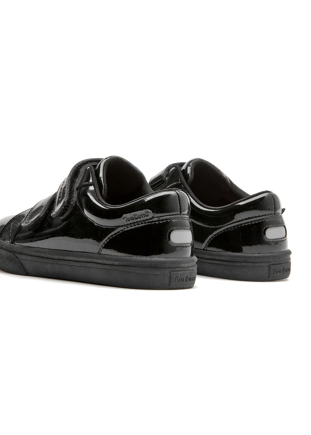 ToeZone Harper Patent Leather Black Double Rip Tape School Shoes (Younger 8 - Older 2) - 2 Image 5