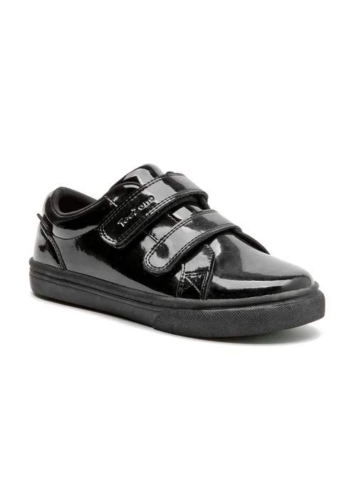 ToeZone Harper Patent Leather Black Double Rip Tape School Shoes (Younger 8 - Older 2) - 2 Image 3