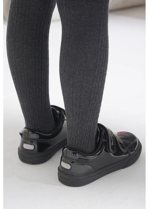 ToeZone Harper Patent Leather Black Double Rip Tape School Shoes (Younger 8 - Older 2) - 2 Image 6