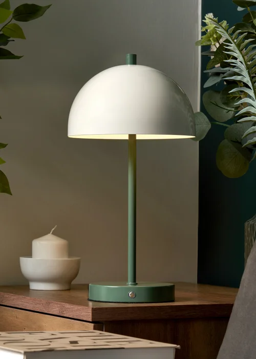 BHS Semi Dome USB-C Rechargeable Table Lamp Green - One Size Image 2