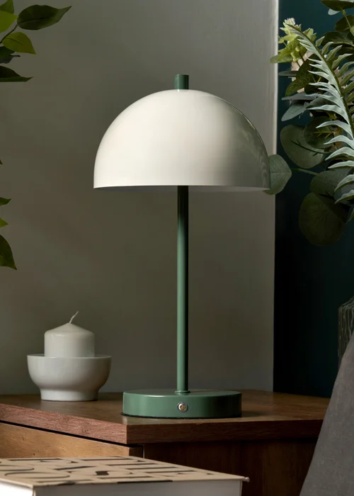 BHS Semi Dome USB-C Rechargeable Table Lamp Green - One Size Image 1