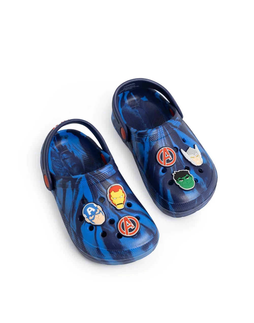 Vanilla Underground Marvel Avenger Boys Blue Multi Character Clogs (10-4 UK Child) - 4 Infants Image 1