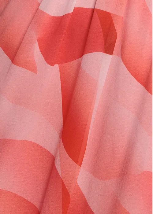 Goddiva Coral Printed Flutter Sleeve Chiffon Midi Dress - 10 Image 4