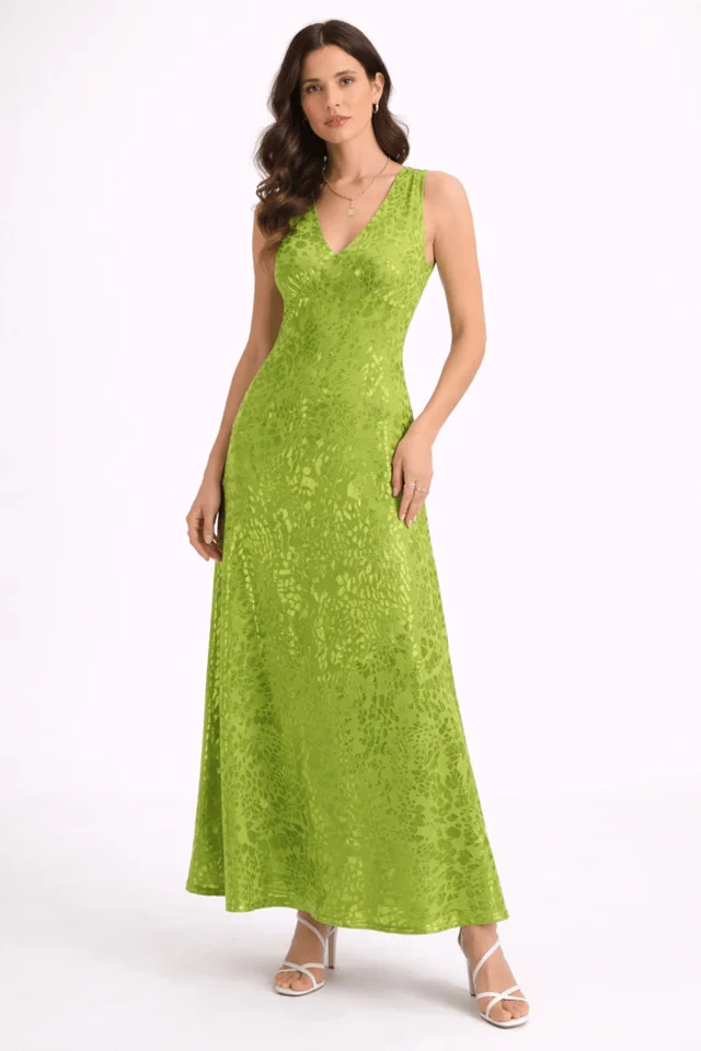 Style Cheat Satin Maxi Green Slip Dress