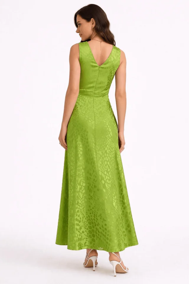 Style Cheat Satin Maxi Green Slip Dress