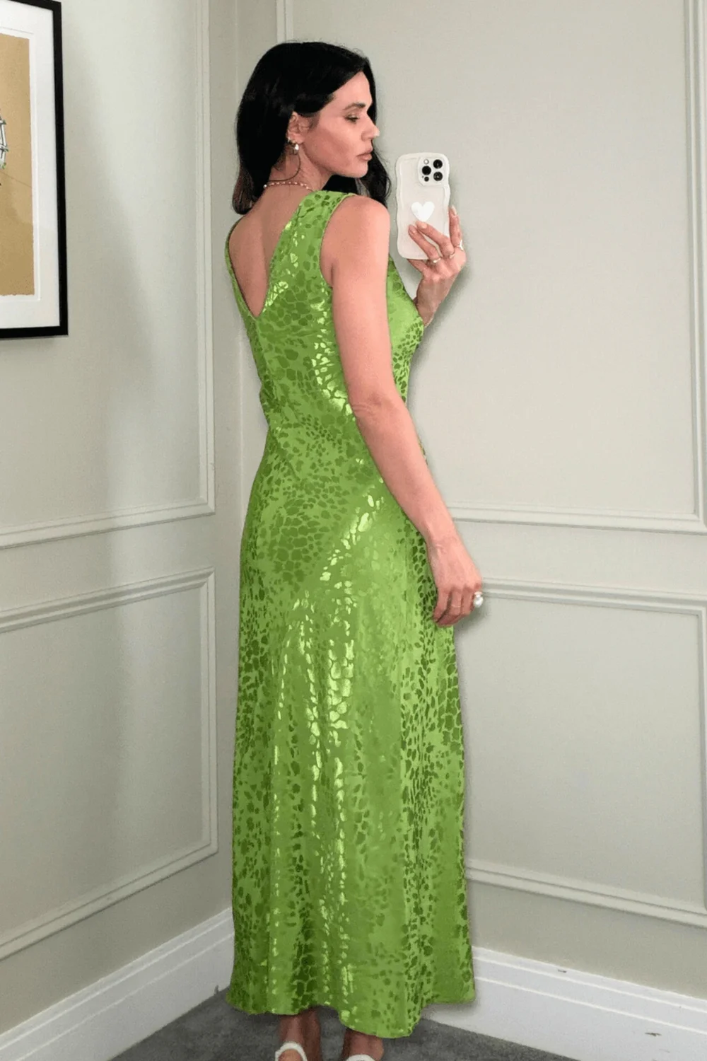 Style Cheat Satin Maxi Green Slip Dress - 16 Image 4