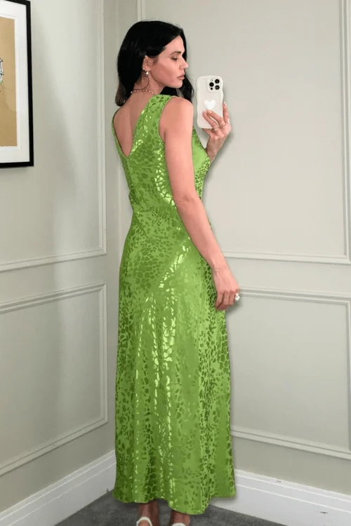 Style Cheat Satin Maxi Green Slip Dress - 16 Image 4