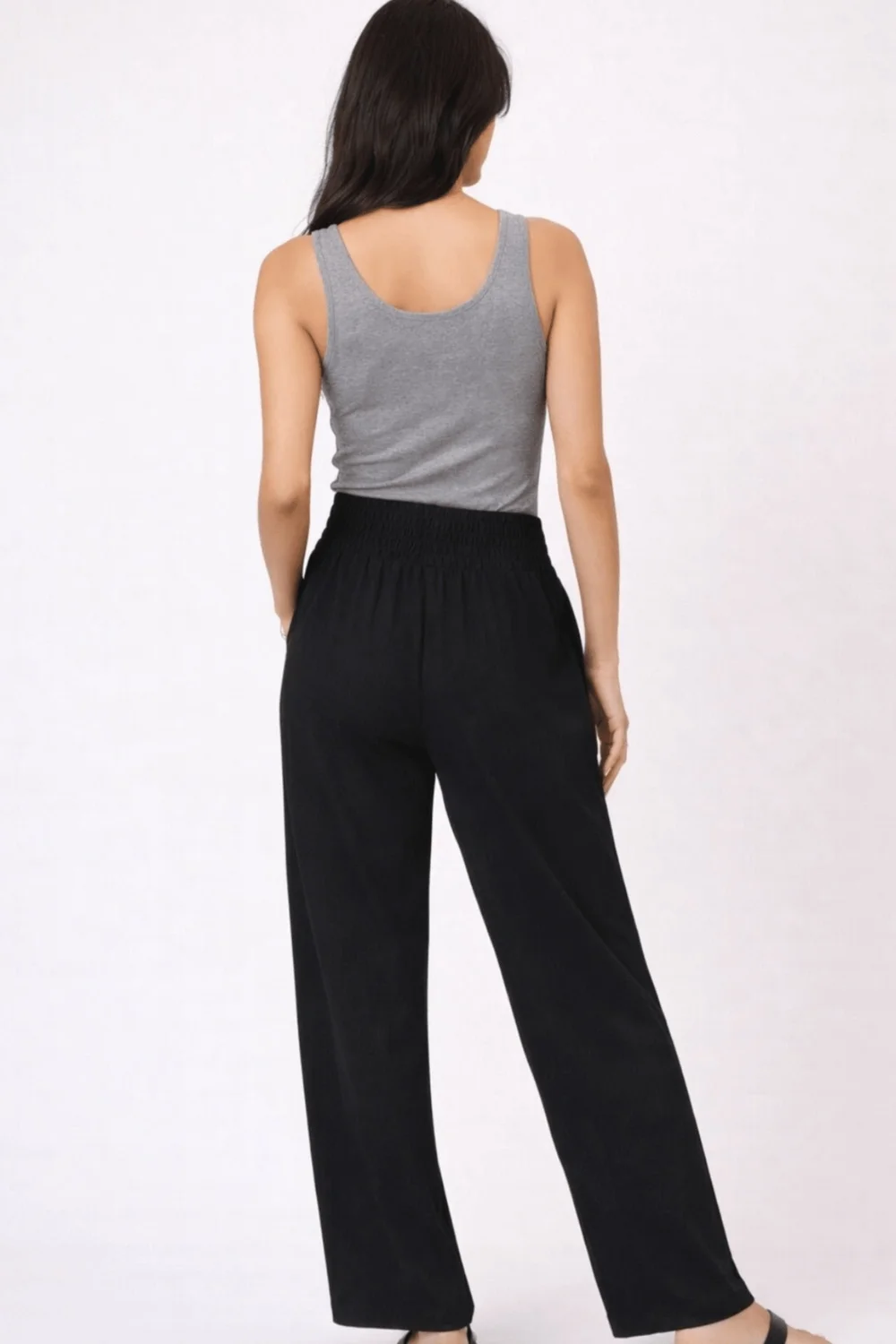 Style Cheat Black Shirred Plain Trouser - 12 Image 4